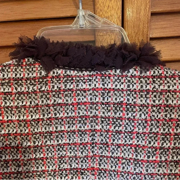 ESCADA Exclusive For Neiman Marcus Tweed Checked Jacket with Brown Trim Size 34 - Picture 11 of 11